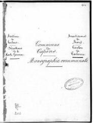 4 vues Capens, monographie communale par Baron, 1885.- 4 p. : ill. noir et blanc ; 30 cm.