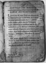 206 vues Table des contrats de mariage, 1772-1791