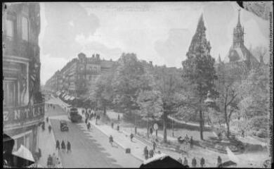 1 vue [Toulouse : la rue d'Alsace-Lorraine et le square du Capitole]. - Toulouse : maison Labouche frères, [entre 1900 et 1920]. - Photographie