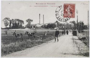 2 vues Banlieue de Toulouse. 31. Lacourtensourt : les papeteries. - Toulouse : phototypie Labouche frères, [entre 1905 et 1925], tampon de la poste de 1908. - Carte postale