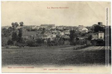 2 vues La Haute-Garonne. 310. Fronton : vue générale. - Toulouse : phototypie Labouche frères, marque LF au verso, [1918]. - Carte postale