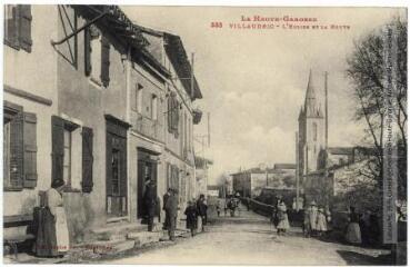 1 vue La Haute-Garonne. 333. Villaudric : l'église et la route. - Toulouse : phototypie Labouche frères, marque LF au verso, [1918]. - Carte postale
