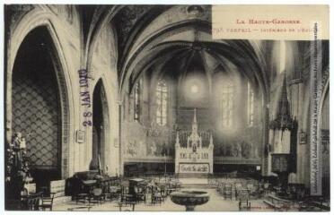 1 vue La Haute-Garonne. 793. Verfeil : intérieur de l'église. - Toulouse : phototypie Labouche frères, marque LF au verso, [1911], tampon d'édition du 28 janvier 1916. - Carte postale