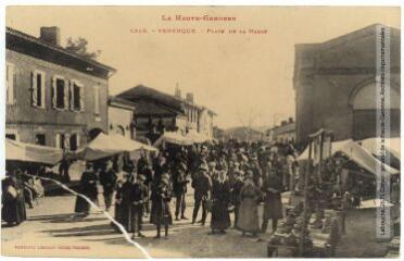 1 vue La Haute-Garonne. 1319. Venerque : place de la halle. - Toulouse : phototypie Labouche frères, marque LF au verso, [1909]. - Carte postale