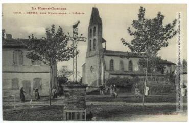 2 vues La Haute-Garonne. 1518. Deyme, près Montgiscard : l'église. - Toulouse : phototypie Labouche frères, marque LF au verso, [1911]. - Carte postale