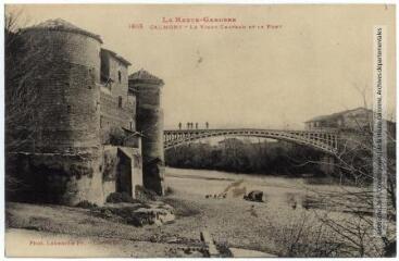 1 vue La Haute-Garonne. 1605. Calmont : le vieux château et le pont. - Toulouse : phototypie Labouche frères, marque LF au verso, [1918]. - Carte postale