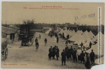 1 vue La Haute-Garonne. 278. Mondonville : camp de Bouconne, vue du haut du camp. - Toulouse : phototypie Labouche frères, marque LF au verso, [1918], tampon d'édition du 31 novembre [sic] 1927. - Carte postale