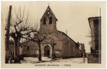 2 vues Mancioux (Hte-Garonne) : l'église. - [Au verso] Toulouse : éditions Pyrénées-Océan, Labouche frères, [au recto] édition Versavaux, [entre 1937 et 1950]. - Carte postale