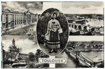 2 vues 106. Toulouse, la ville rose : Capitole, donjon, vues générales, 