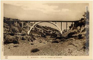 2 vues 1. Minerve. Pont du hameau de Mayrane / Cliché R. Cathala. - Toulouse : éditions Pyrénées-Océan, Labouche frères, [entre 1937 et 1950]. - Carte postale