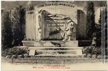 1 vue La Montagne Noire. 300. Revel : le monument aux morts. - Toulouse : phototypie Labouche frères, marque LF au verso, [entre 1918 et 1937]. - Carte postale