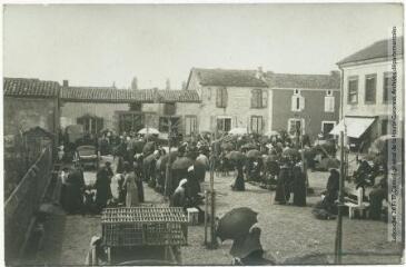 2 vues Le Gers. 400. Riscle : marché à la volaille / photographie Henri Jansou (1874-1966). - Toulouse : maison Labouche frères, [entre 1900 et 1940]. - Photographie