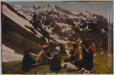 3 vues Tableaux pyrénéens. 384. Repas de pâtres en montagne. - Nice : Rella, [entre 1937 et 1950]. - Carte postale
