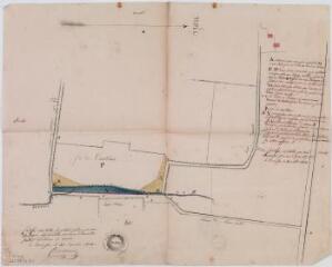 1 vue [Commune d'Encausse-les-Thermes, plan du communal usurpé par le sieur Caillau]. 1834. Ech. n.d.
