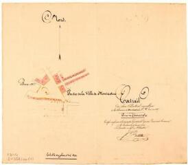 1 vue Extrait du plan cadastral parcellaire de la commune de Montastruc, section C, levé en 1837. Bellot, géomètre en chef du cadastre. 4 février 1840. Ech. 1/1250.