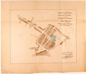 1 vue Commune de Montastruc, plan général. Jacques Esquié, architecte du département. 22 octobre 1856. Ech. n.d.