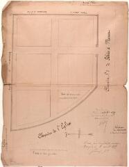 1 vue [Commune de Montgras, plan du nouveau cimetière]. Pinel, géomètre. 8 avril 1877. Ech. 1/100.