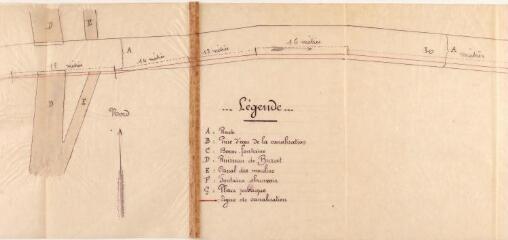 5 vues Commune de Marignac, plan de la canalisation d'eau. Cartery. 5 février 1902. Ech. 1/200.