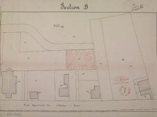 1 vue [Commune d'Aucamville], section B, [emplacement du cimetière]. 1934. Ech. 3/1250.