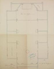 1 vue Plan de l'église de Castelginest. Fauré J. [1er juillet 1891].  Ech. 0,01 p.m.
