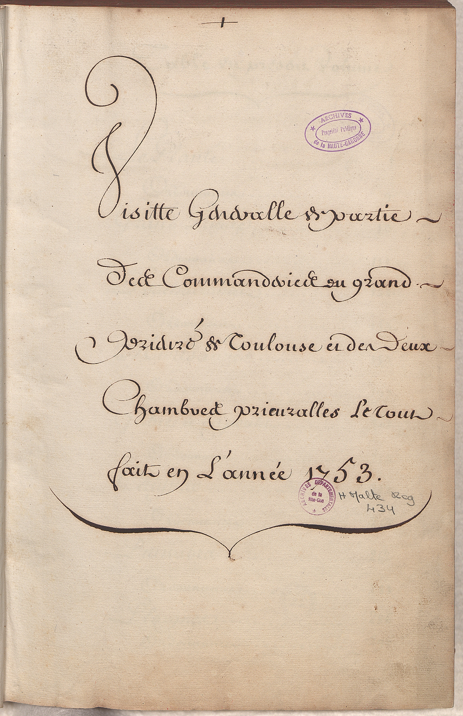 Page du registre relatant les visites